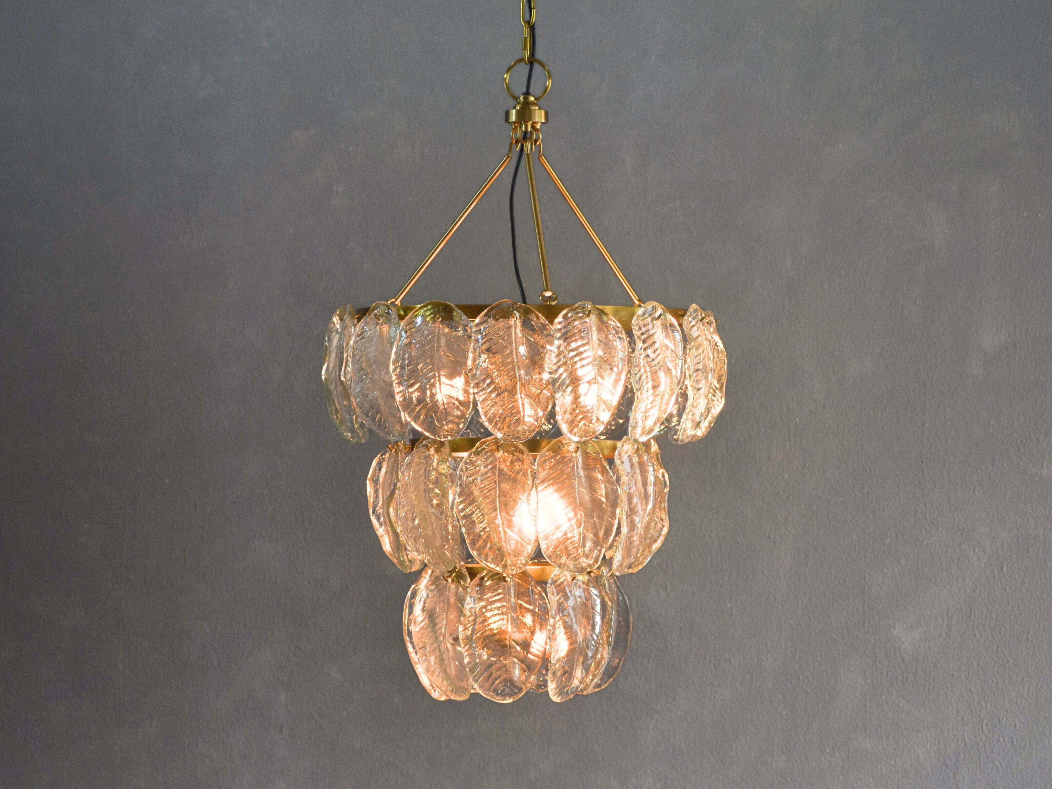 Cast Glass Leaf Chandelier hover