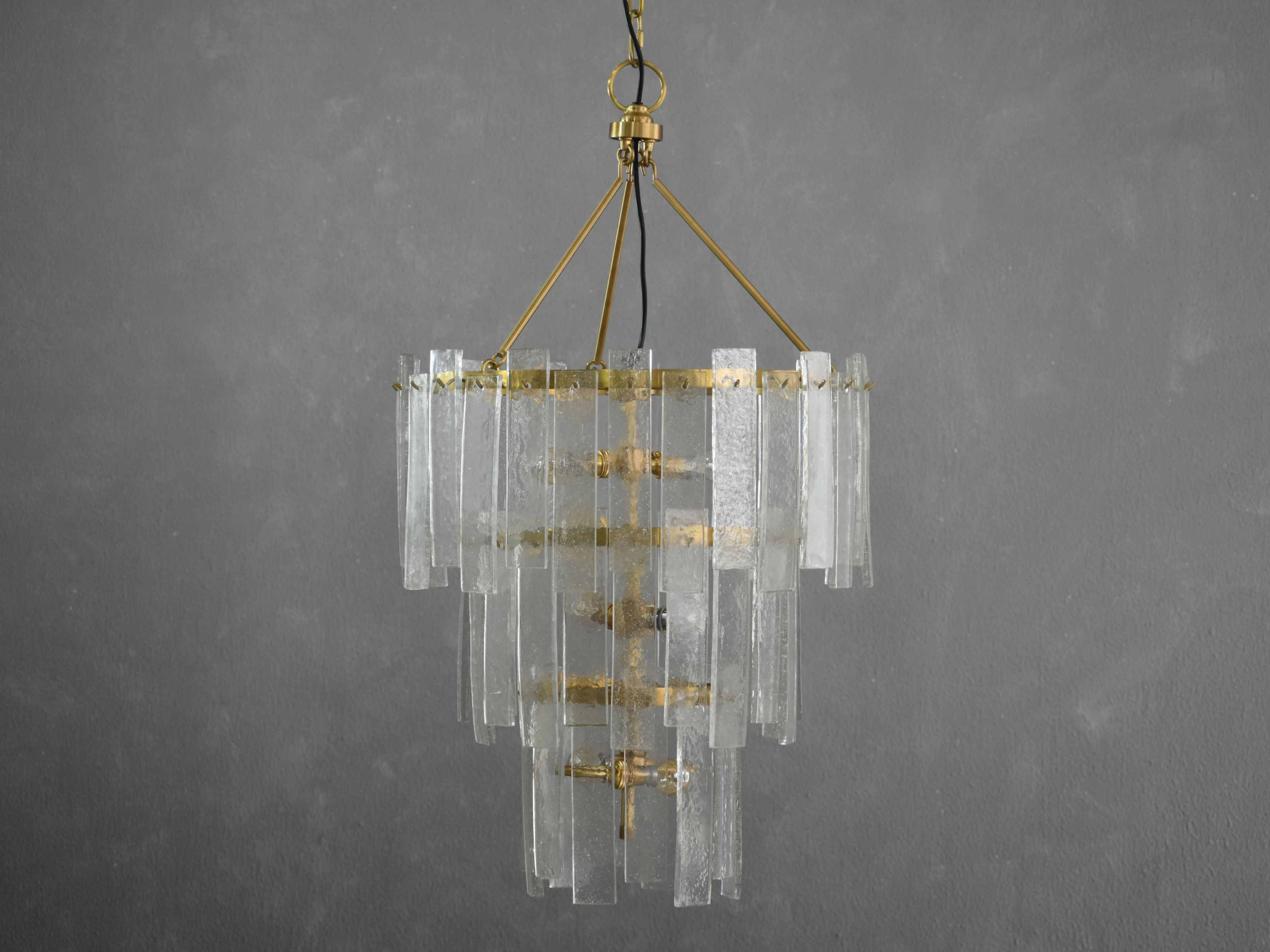 Cast Glass Strips Chandelier