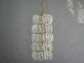Vitri Chandelier in textured cast glass and brass