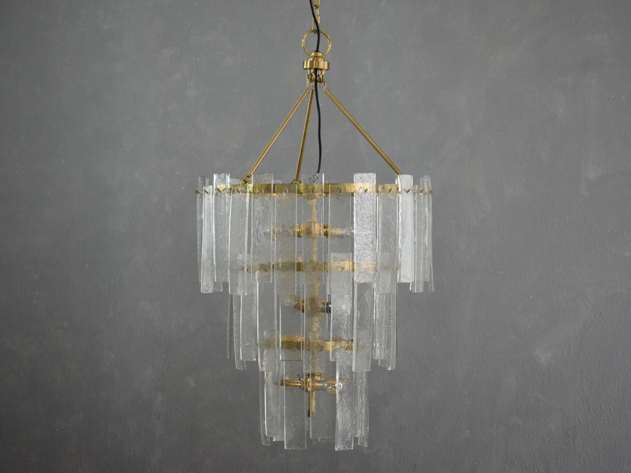 Cast Glass Strip Chandelier Large