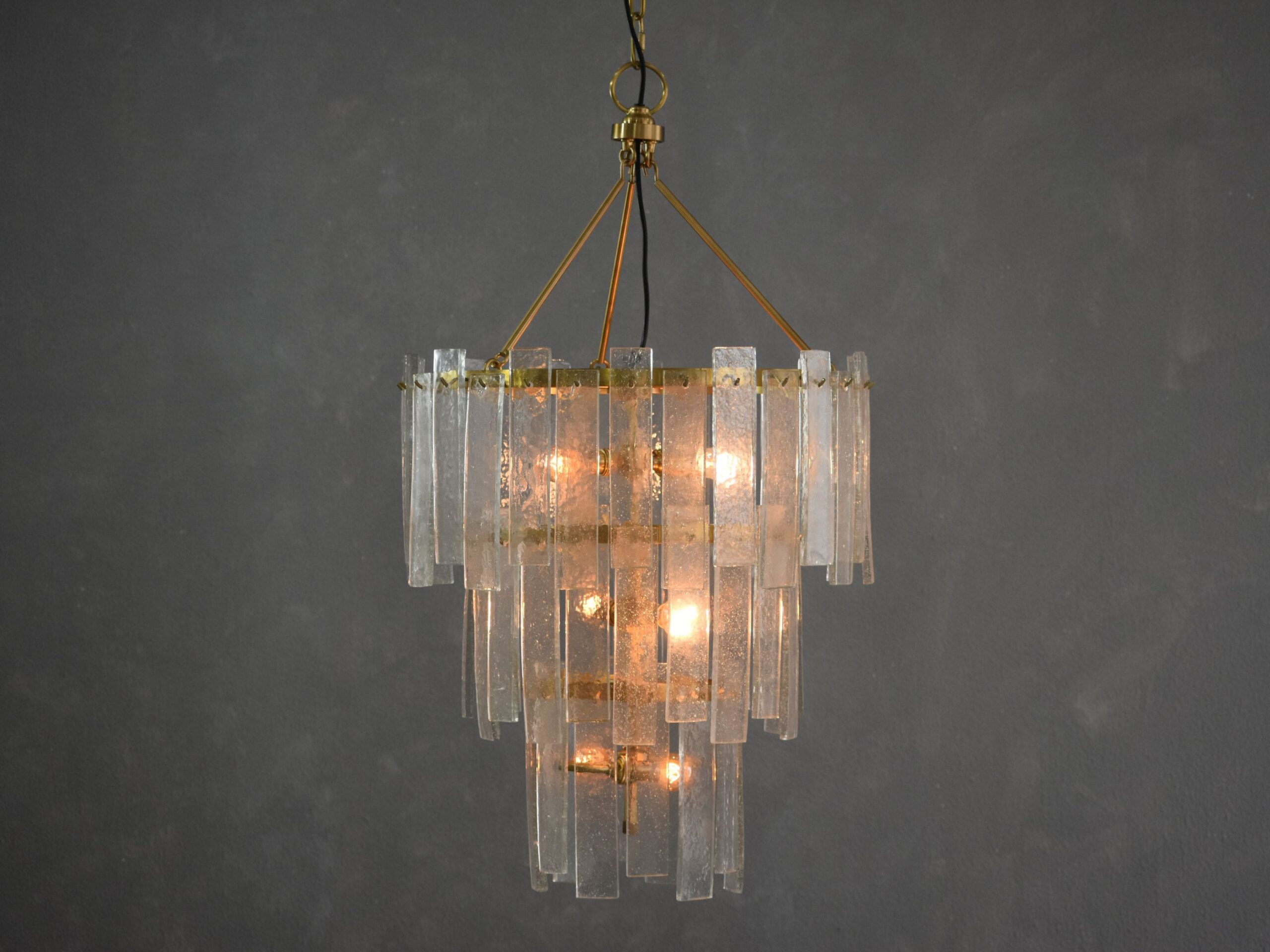 Cast Glass Strip Chandelier Large