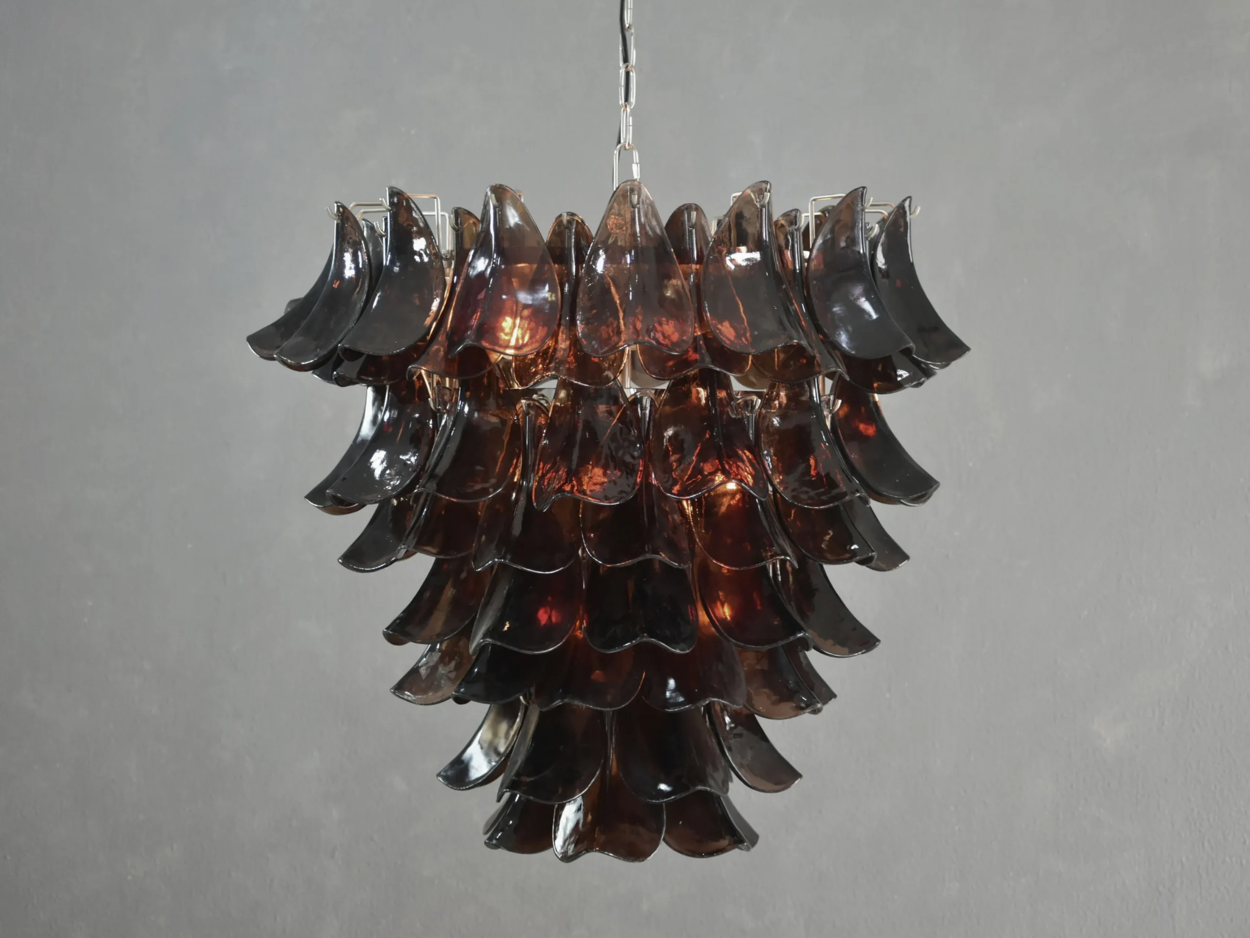 Brown Glass Leaf Chandelier